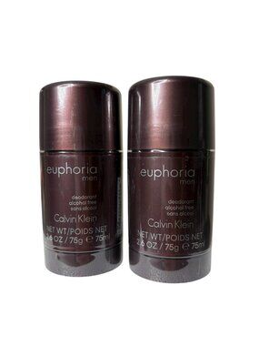 PACK OF 2 EUPHORIA by Calvin Klein for Men Deodorant Stick 2.5 oz 75g NEW SEALED